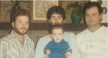 Delmar's sons, L to R, Mark, John, Joe & GrandSon Baby Zackery in front