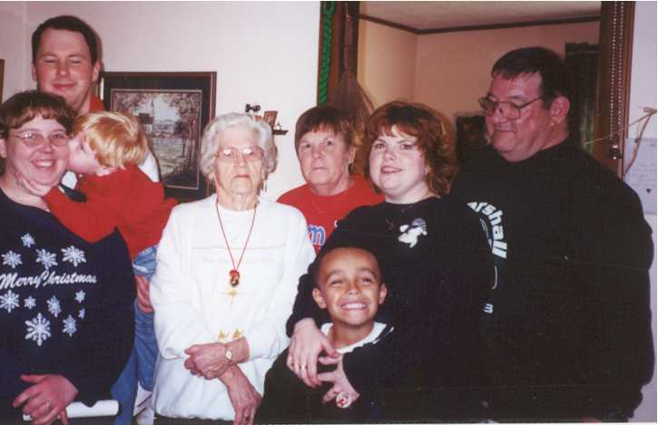 Photo of Mae Alice Pendleberry family taken at Christmas time