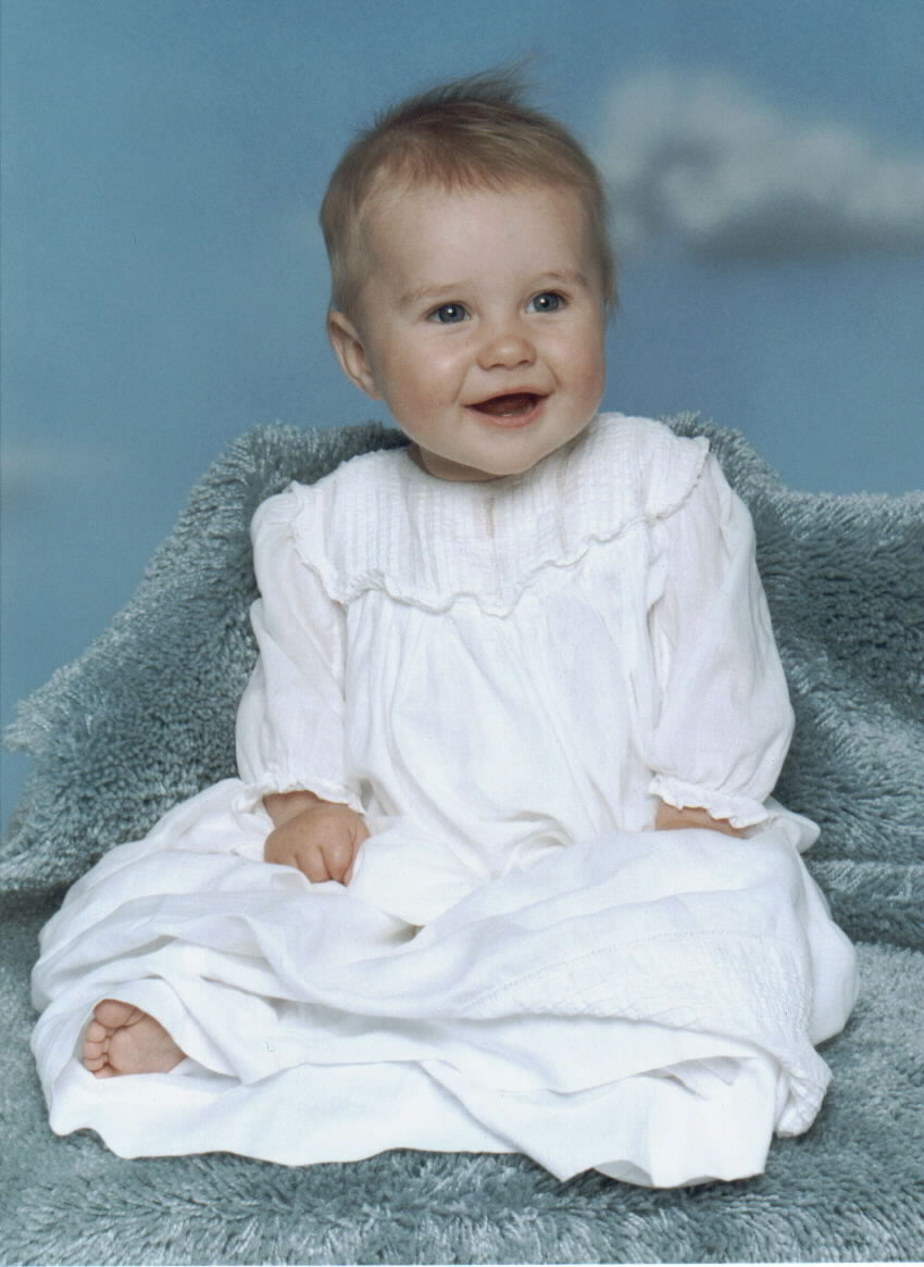 Quinn in GGF christening dress picture